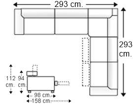 Sofá rinconera 6 plazas con 2 relax motor izquierda