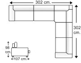 Sofá rinconera 7 plazas en L
