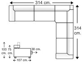 Sofá rinconera 7 plazas en “L”
