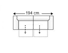 Sofá 2,5 plazas 2 asientos de 70 cm