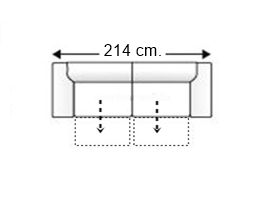 Sofá 3 plazas 2 asientos de 80 cm