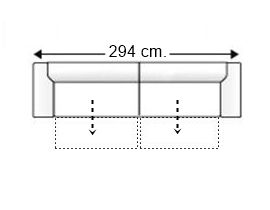 Sofá 5 plazas 2 asientos de 120 cm