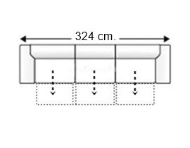 Sofá 5,5 plazas 3 asientos de 90 cm