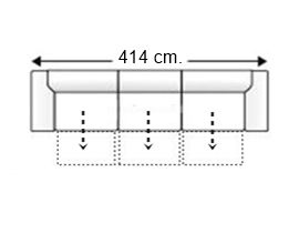 Sofá 7 plazas 3 asientos de 120 cm