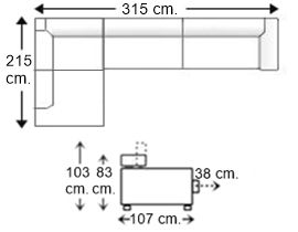 Sofá esquinero 4,5 plazas derecha