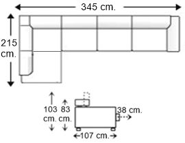 Sofá esquinero 5 plazas derecha