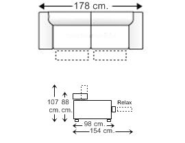 Sofá relax 2 plazas