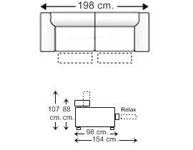 Sofá relax 2,5 plazas