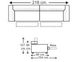 Sofá relax 3 plazas