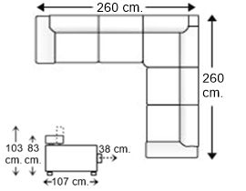 Sofá rinconera 4 plazas