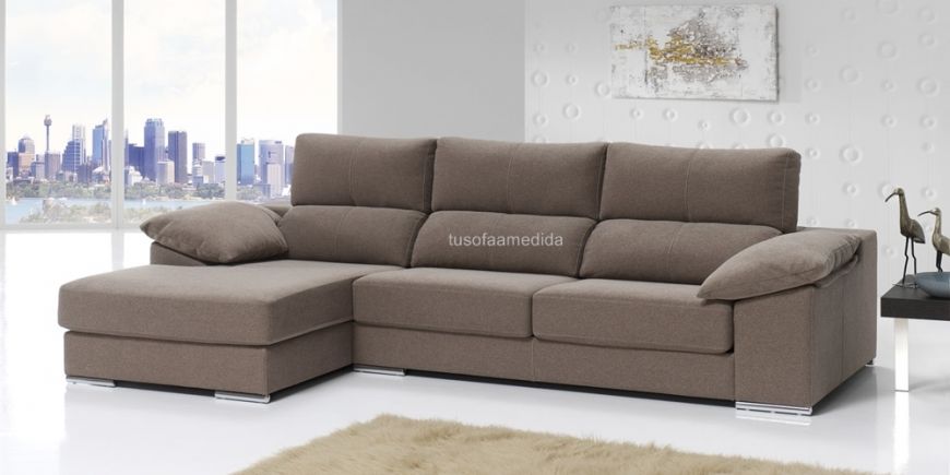 Sofá con chaise longue buena calidad precio con telas antimanchas.