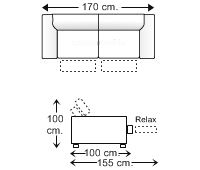 Sofá 2 plazas relax motor