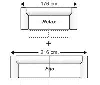 Conjunto sofá 2 relax motor + sofá 3 plazas fijo