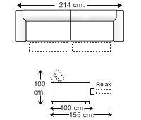 Sofá 3 plazas con 2 relax motor