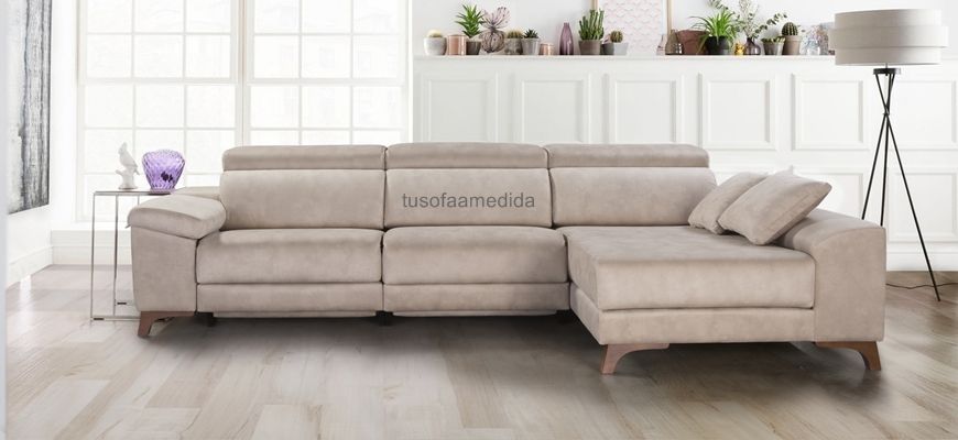 Sofá relax con chaise longue muy cómodo, relax cardio saludable de diseño actual , tamaño, tapizado y color a elegir